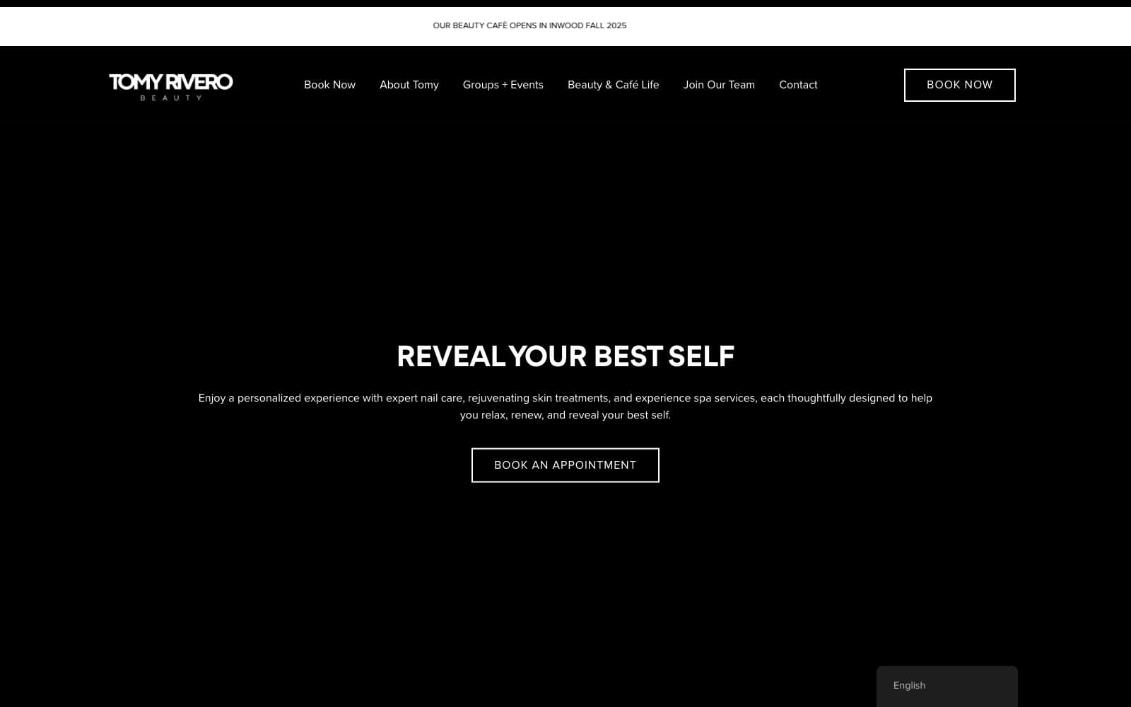 The homepage of a beauty brand website designed to make the offer easy to explore