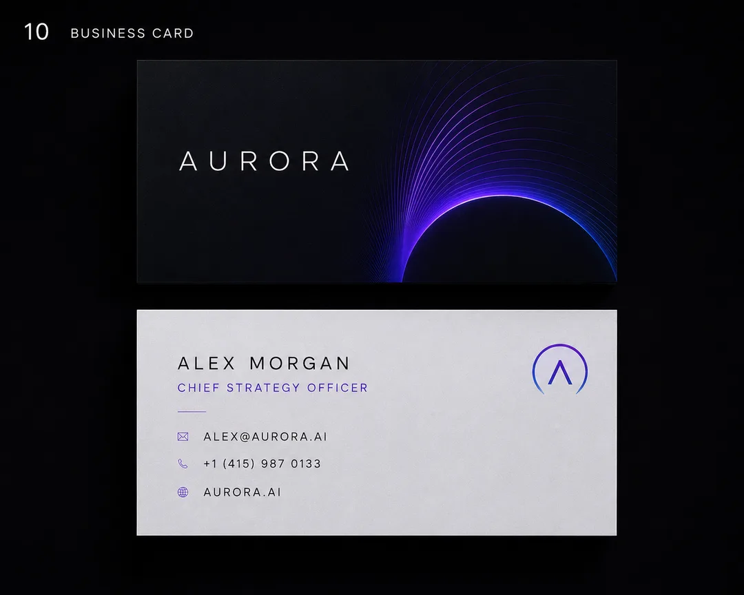 Aurora business card design