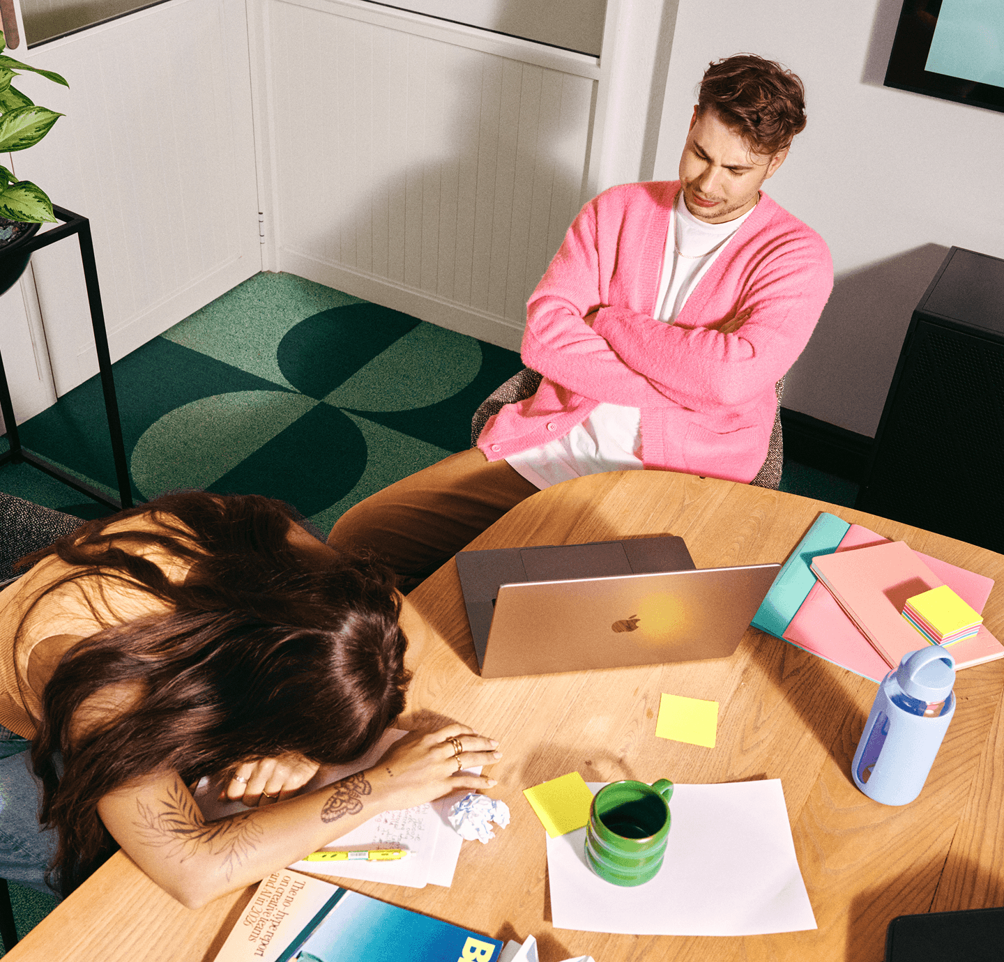 Production and editing workspace connecting a camera, storyboards, timeline, photography, and platform-ready video edits